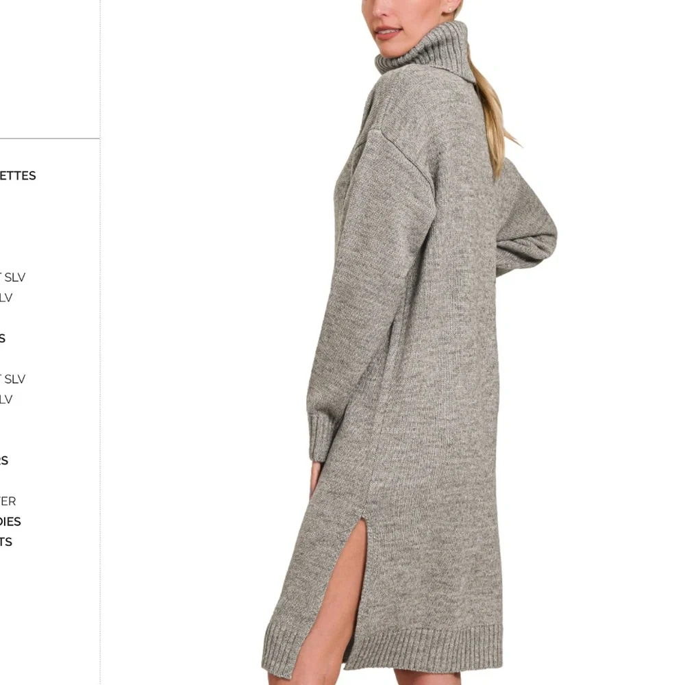 🍷 Zenana “ Big Sur “ Zenana Turtle Neck MIDI Sweater Dress 30 - Picture 2 of 3